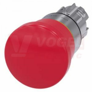 3SU1050-1HB20-0AA0 hřibové tlačítko nouzového zastavení, 22 mm, kulaté, kov, s vysokým leskem, červená, odblokování otočením