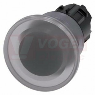 3SU1031-1BD70-0AA0 hřibové tlačítko, osvětlené, 22 mm, kulaté, kovový čelní kroužek, čirá, 40 mm