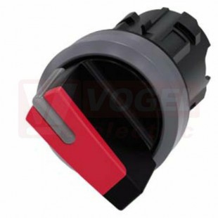 3SU1032-2BC20-0AA0 otočný spínač, s osvětlením, 22 mm, kulatý, plast s kovovým čelním kroužkem, červená