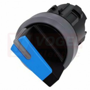 3SU1032-2BC50-0AA0 otočný spínač, s osvětlením, 22 mm, kulatý, plast s kovovým čelním kroužkem, modrá barva
