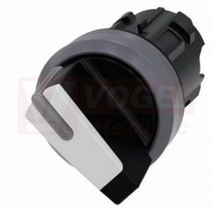 3SU1032-2BC60-0AA0 otočný spínač, prosvětlený, 22 mm, kulatý, plast s kovovým čelním kroužkem, bílý