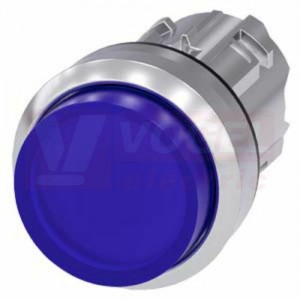 3SU1051-0BB50-0AA0 tlačítko, osvětlené, 22 mm, kulaté, kov, s vysokým leskem, modré, stiskací knoflík, vysoký hmatník