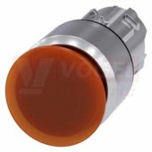 3SU1051-1AA00-0AA0 hřibové tlačítko, osvětlené, 22 mm, kulaté, kov, s vysokým leskem, oranž., 30 mm