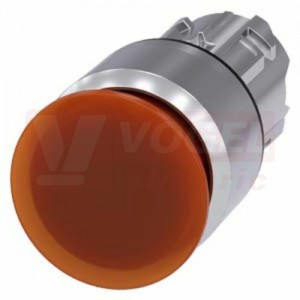 3SU1051-1AA00-0AA0 hřibové tlačítko, osvětlené, 22 mm, kulaté, kov, s vysokým leskem, oranž., 30 mm