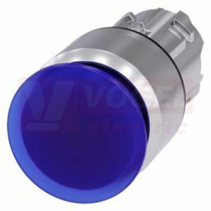 3SU1051-1AA50-0AA0 hřibové tlačítko, osvětlené, 22 mm, kulaté, kov, s vysokým leskem, modrá, 30 mm