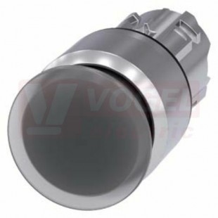 3SU1051-1AA70-0AA0 hřibové tlačítko, osvětlené, 22 mm, kulaté, kov, s vysokým leskem, čirá, 30 mm