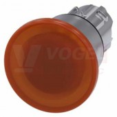 3SU1051-1BA00-0AA0 hřibové tlačítko, osvětlené, 22 mm, kulaté, kov, s vysokým leskem, oranžová, 40mm