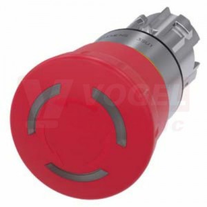 3SU1051-1HB20-0AA0 hřibové tlačítko nouzového zastavení, osvětlené, 22 mm, kulaté, kov, s vysokým leskem, červená, 40 mm