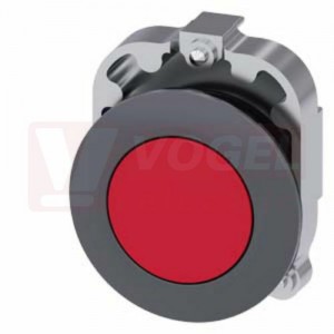 3SU1060-0JB20-0AA0 tlačítko, 30 mm, kulaté, kov, matné provedení, červené