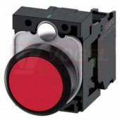 3SU1100-0AB20-1BA0 tlačítko, 22 mm, kulaté, plast, červená, stiskací knoflík, s nízkým hmatníkem, 1 NO