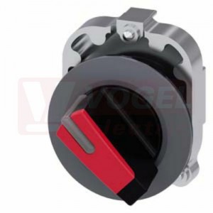 3SU1062-2DC20-0AA0 otočný spínač, s osvětlením, 30 mm, kulatý, kov, matné provedení, červená, krátký hmatník