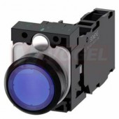 3SU1102-0AB50-1FA0 tlačítko, osvětlené, 22 mm, kulaté, plast, modrá, 1 NO + 1 NC, AC/DC 24V