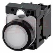 3SU1102-0AB60-1BA0 tlačítko, osvětlené, 22 mm, kulaté, plast, bílá, s nízkým hmatníkem, 1 NO, AC/DC 24V