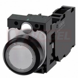 3SU1102-0AB70-1FA0 tlačítko, osvětlené, 22 mm, kulaté, plast, čirá, 1 NO + 1 NC, AC/DC 24V