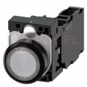 3SU1102-0AB70-1FA0 tlačítko, osvětlené, 22 mm, kulaté, plast, čirá, 1 NO + 1 NC, AC/DC 24V