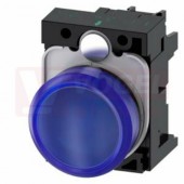 3SU1103-6AA50-1AA0 signálka 22 mm, kulatá, plast, modrá, čočka, hladká, LED modul, šroubová svorka, AC110V