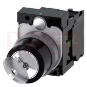 3SU1130-4BF11-1BA0 klíčový spínač RONIS, 22 mm, kulatý, kovový čelní kroužek, vytažení klíče O+I