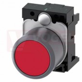3SU1230-0EB20-0AA0 tlačítko, 22 mm, kulaté, plast s kovovým čelním kroužkem, červené, stiskací knoflík
