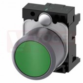 3SU1230-0EB40-0AA0 tlačítko, 22 mm, kulaté, plast s kovovým čelním kroužkem, zelené, stiskací knoflík