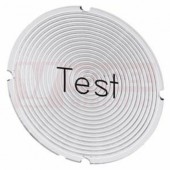 3SU1900-0AB71-0DV0 vložený štítek pro prosvětlené tlačítko, kulatý, mléčná barva, popisek: TEST