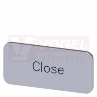 3SU1900-0AC81-0DX0 popisný štítek 12,5 x 27 mm, štítek stříbrný, tvar obdélníku, popisek: CLOSE