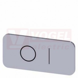 3SU1900-0AC81-0QG0 popisný štítek 12,5 x 27 mm, štítek stříbrný, tvar obdélníku, symbol: O* I
