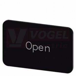 3SU1900-0AD16-0DW0 popisný štítek 17,5 x 27 mm, štítek černý, tvar obdélníku, popisek: OPEN