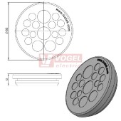 KEL-DP 40/16 A (plech tl. 1,5-2,5mm) kulatá membránová průchodka, šedá, IP65, vnější pr. 50mm, výřez pr.40mm, vstup kabelů 2x max.5,3mm/10x max.6,3mm/2x max.9,5mm/2x max.11,3mm (43537)