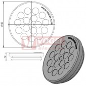 KEL-DP 40/17 A (plech tl. 1,5-2,5mm) kulatá membránová průchodka, šedá, IP65, vnější pr. 50mm, výřez pr.40mm, vstup kabelů 1x max.4mm/16x max.7,2mm (43538)