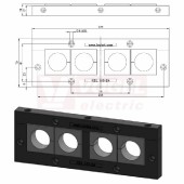 KEL 183/E4 průchodkový rámeček s nerez šrouby V2A černý, IP54, 4x střední vložka (vložky se objednávají samostatně) (47250.200)