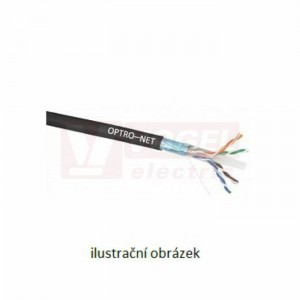 FTP kabel Cat.6  4x2x0,5 drát, C6 F/UTP PE, venkovní, černý, OPTRONET 7934018