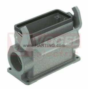 19300240292 Han B kryt konektoru, vel.24B, 1-třm., soklový, boční vstup, vysoké provedení, Han-Easy Lock, 2xM32