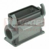 19300240292 Han B kryt konektoru, vel.24B, 1-třm., soklový, boční vstup, vysoké provedení, Han-Easy Lock, 2xM32