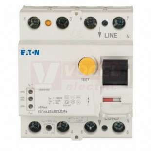 Chránič 3P+N  40A  30mA, G/B+ Eaton FRCdM-40/4/003-G/B+, Ir=3kA (167881)