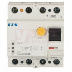 Chránič 3P+N  63A  30mA, typ G/B+ Eaton FRCdM-63/4/003-G/B+, Ir=3kA (167882)