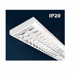 Svítidlo 2x  36W FALCON-236-BAP-EP, IP20, el.předřadník, mřížkové svítidlo hliník, objímka G13, délka 1262mm (58197)