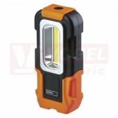 Svítilna 3xAAA COB LED pracovní (E-6166) černo-oranžová, svět.tok 200lm, max.dosvit 20m, doba svícení 20h, ABS plast, lámací rukojeť, 1x hák, 2x magnet (P3888)
