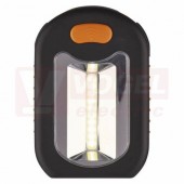 Svítilna 3xAAA COB LED + 3xLED mini (E-6113) černo-oranžová, svět.tok 200lm, max.dosvit 17m, doba svícení 25-128h, nárazuvzdorná, ABS plast, baterie součástí balení (P3889)