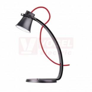 Stolní lampa LED   2,4W GEORGE, 220-240V, barva černá, 250lm, 4000K neutrální bílá, 6LED, živ. 30 000h., kabel 160cm s vypínačem, rozměr 335x150x150mm, IP20  (Z7501BK)