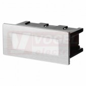 Svítidlo LED orientační  1,5W 220-240V orientační vestavné nerez, teplá bílá, 55lm, 3000K, IP65, tělo hliník, difuzor sklo, nestmívatelná, životnost 30000hod., montážní otvor 110x41x57mm, rozměr 123x53x61mm (ZC0108)