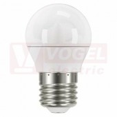 Žárovka LED E27 230VAC   6W mini globe A+, provedení CLASSIC, baňka mléčná, teplá bílá 2700K, 470 lumen, nestmívatelná, živ. 30000h., náhrada za 40W, rozměr 45x74mm (EMOS-ZQ1120)