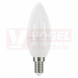 Žárovka LED E14 230VAC   6W svíčka A+, provedení CLASSIC, baňka mléčná, teplá bílá 2700K, 470 lumen, nestmívatelná, živ. 30000h., náhrada za 40W, rozměr 35x105mm (EMOS-ZQ3220)