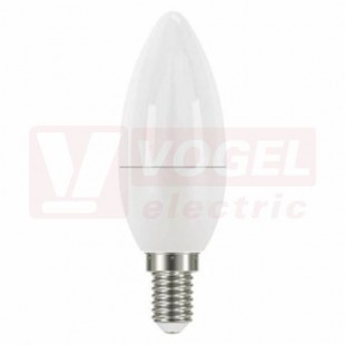 Žárovka LED E14 230VAC   6W svíčka A+, provedení CLASSIC, baňka mléčná, neutrální bílá 4100K, 470 lumen, nestmívatelná, živ. 30000h., náhrada za 40W, rozměr 35x105mm (EMOS-ZQ3221)