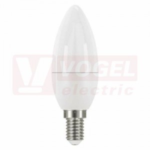 Žárovka LED E14 230VAC   6W svíčka A+, provedení CLASSIC, baňka mléčná, neutrální bílá 4100K, 470 lumen, nestmívatelná, živ. 30000h., náhrada za 40W, rozměr 35x105mm (EMOS-ZQ3221)