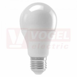 Žárovka LED E27 230VAC   9W klasik A60 A+, provedení CLASSIC, baňka mléčná, teplá bílá 2700K, 806 lumen, nestmívatelná, živ. 30000h., náhrada za 60W, rozměr 60x110mm (EMOS-ZQ5140)