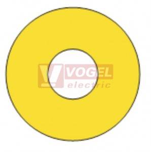 Samolepka kruhová žlutá, bez popisu, průměr 60mm, otvor 22,5mm - pod hřibové nouzové hlavice