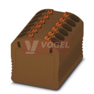 PTFIX 12X1,5-G BN blok rozbočovací/distribuční, připojení PUSH-IN, 450V/17,5A, hnědá, š=14,7mm, montáž samolepící (3002888)