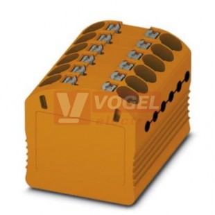 PTFIX 12X1,5-G OG blok rozbočovací/distribuční, připojení PUSH-IN, 450V/17,5A, oranžová, š=14,7mm, montáž samolepící (3002904)