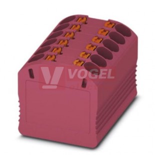 PTFIX 12X1,5-G PK blok rozbočovací/distribuční, připojení PUSH-IN, 450V/17,5A, růžová, š=14,7mm, montáž samolepící (3002901)
