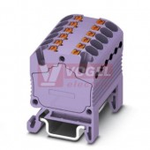 PTFIX 12X1,5-NS15A VT blok rozbočovací/distribuční, připojení PUSH-IN, 450V/17,5A, fialová, š=12,6mm, montáž na DIN lištu TS15 (3002974)